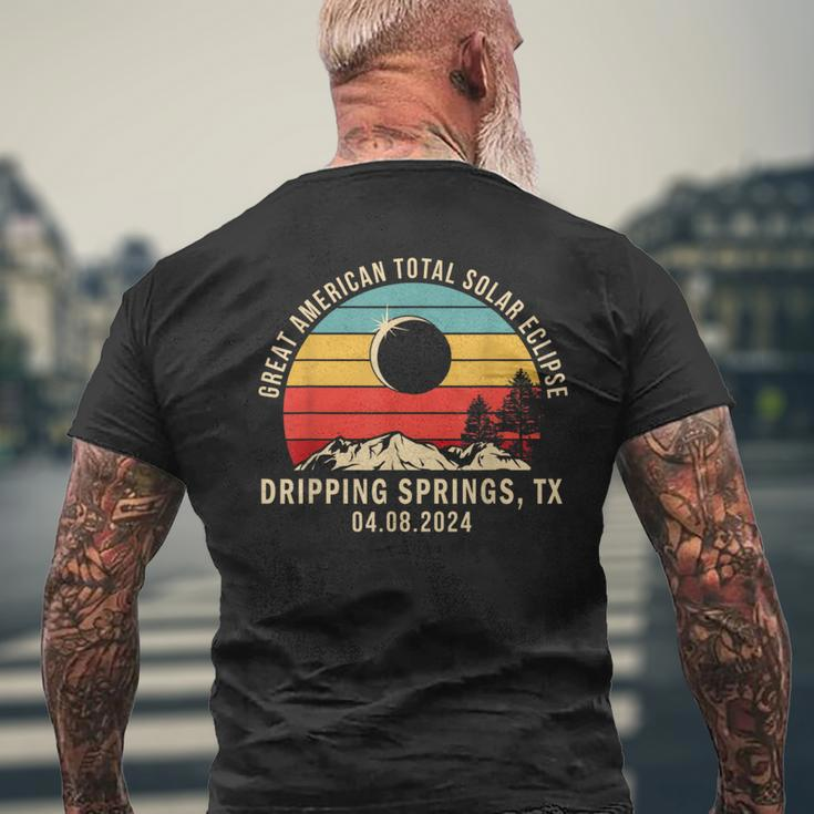 Dripping Springs Tx Texas Total Solar Eclipse 2024 Men's T-shirt Back Print Gifts for Old Men