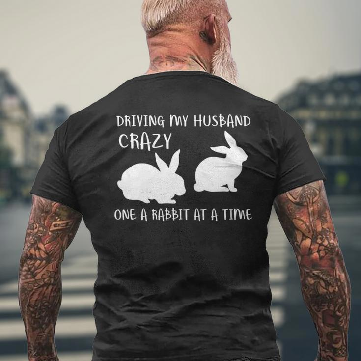 Driving My Husband Crazye Rabbit At A Time Men's T-shirt Back Print Gifts for Old Men