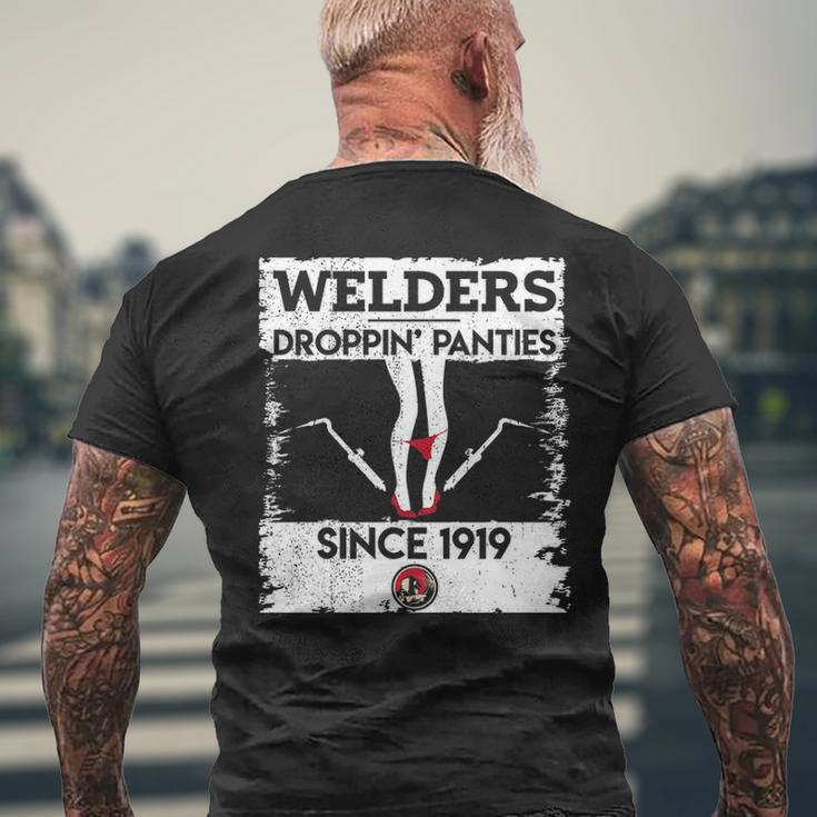 Droppin' Panties Dirty Badass Welder Welding Men's T-shirt Back Print Gifts for Old Men