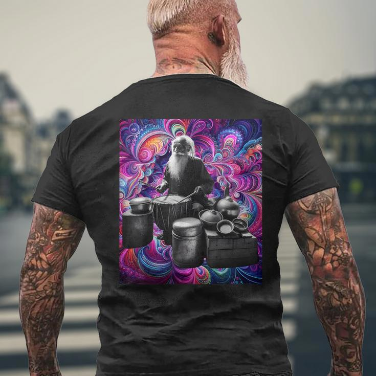 Drumming Tess Für Den Old Man Psychedelic Street Drummer T-Shirt mit Rückendruck Geschenke für alte Männer
