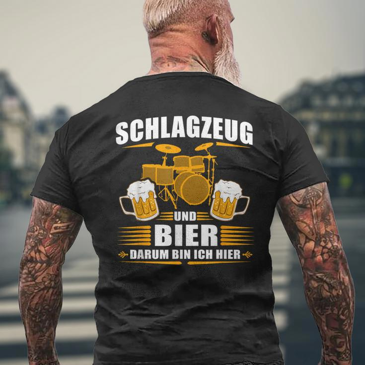 Drummzeug Und Bier Darum Bin Ich Hier Drummzeuger T-Shirt mit Rückendruck Geschenke für alte Männer
