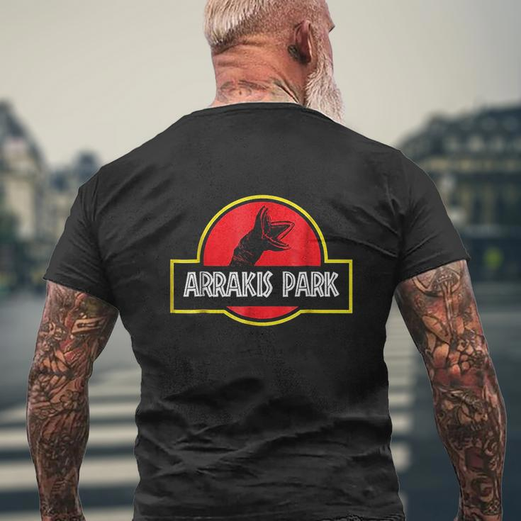 Dune Science Fiction Arrakis Park Mashup Dinosaur Mens Back Print T-shirt Gifts for Old Men