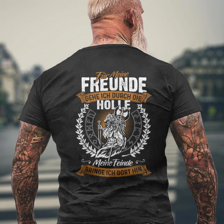 Durch Die Hölle Viking & Walhalla German Language T-Shirt mit Rückendruck Geschenke für alte Männer