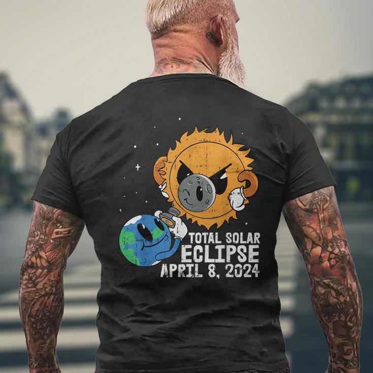 Earth Moon Sun Total Solar Eclipse April 8 2024 Totality Men's T-shirt Back Print Gifts for Old Men