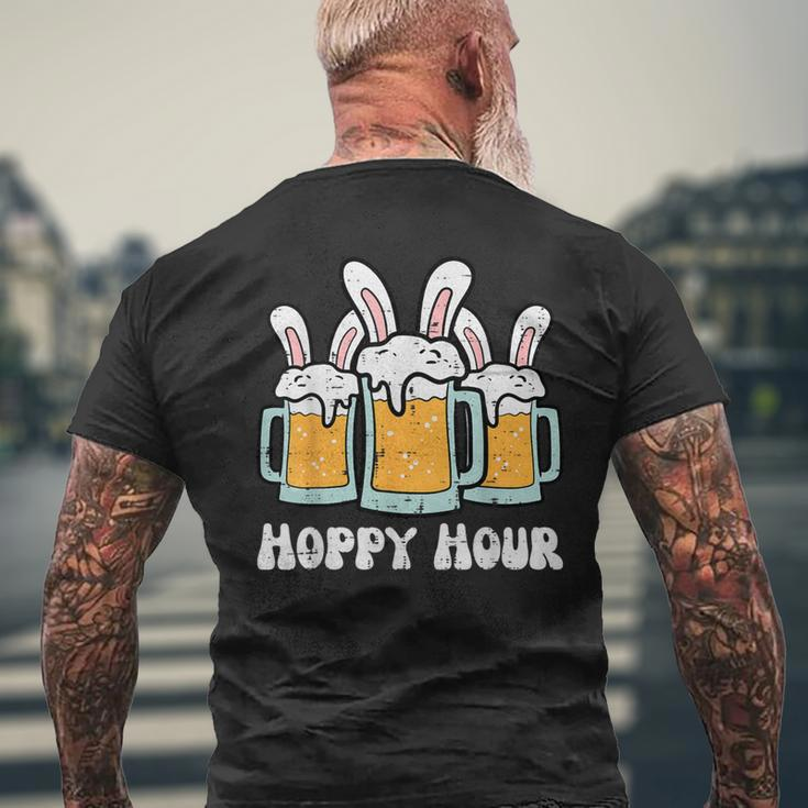 Easter Hoppy Happy Hour Bunny Ears Dad Team Women Men's T-shirt Back Print Gifts for Old Men