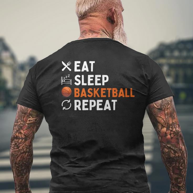 Eat Sleep Basketball Repeat Basketball Men's T-shirt Back Print Gifts for Old Men