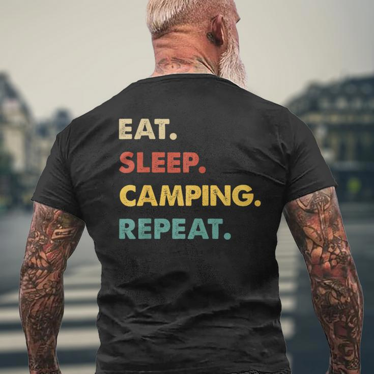 Eat Sleep Camping Repeat Camping Lover Men's T-shirt Back Print Gifts for Old Men