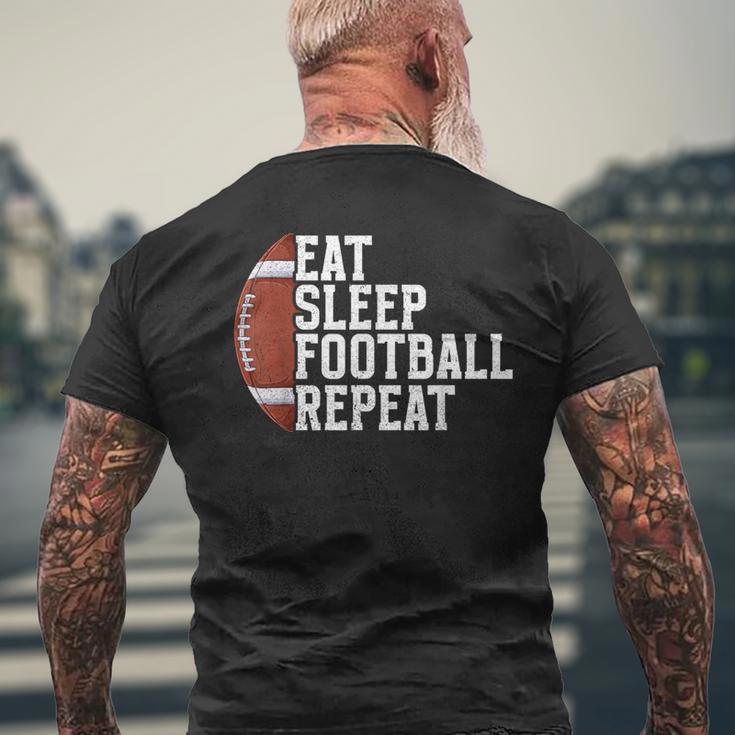 Eat Sleep Football Repeat Football Player Football Men's T-shirt Back Print Gifts for Old Men