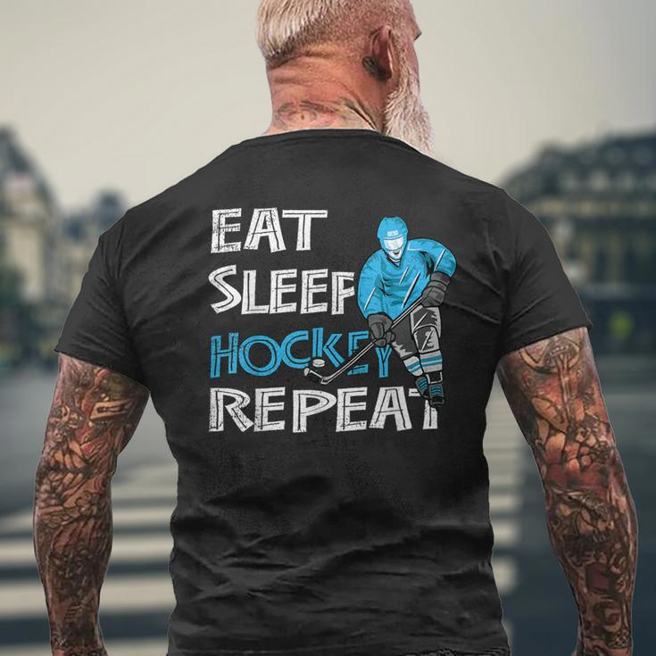 Eat Sleep Hockey Repeat For Boys And Men's T-shirt Back Print Gifts for Old Men
