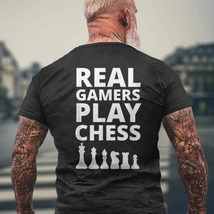 Echte Gamer Spiele Black T-Shirt mit Rückendruck Geschenke für alte Männer