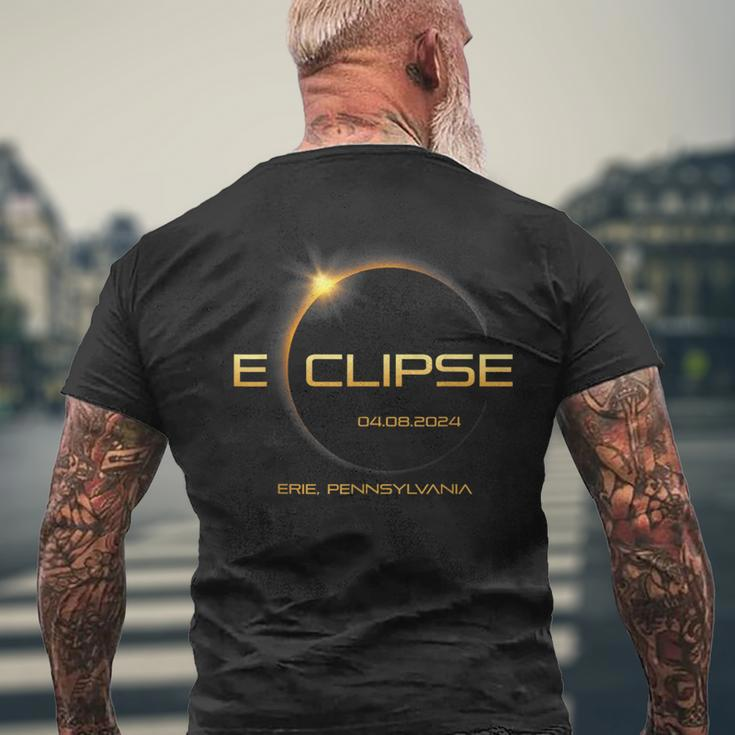 Eclipse 2024 Totality Eclipse Solar Erie Pennsylvania Men's T-shirt Back Print Gifts for Old Men