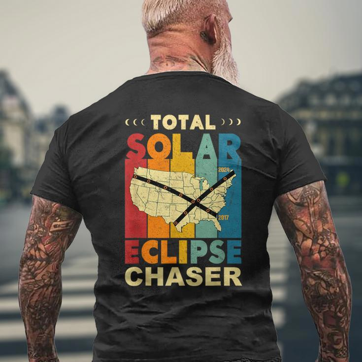 Eclipse Chaser Solar Eclipse 2024 Twice In A Lifetime Men's T-shirt Back Print Gifts for Old Men