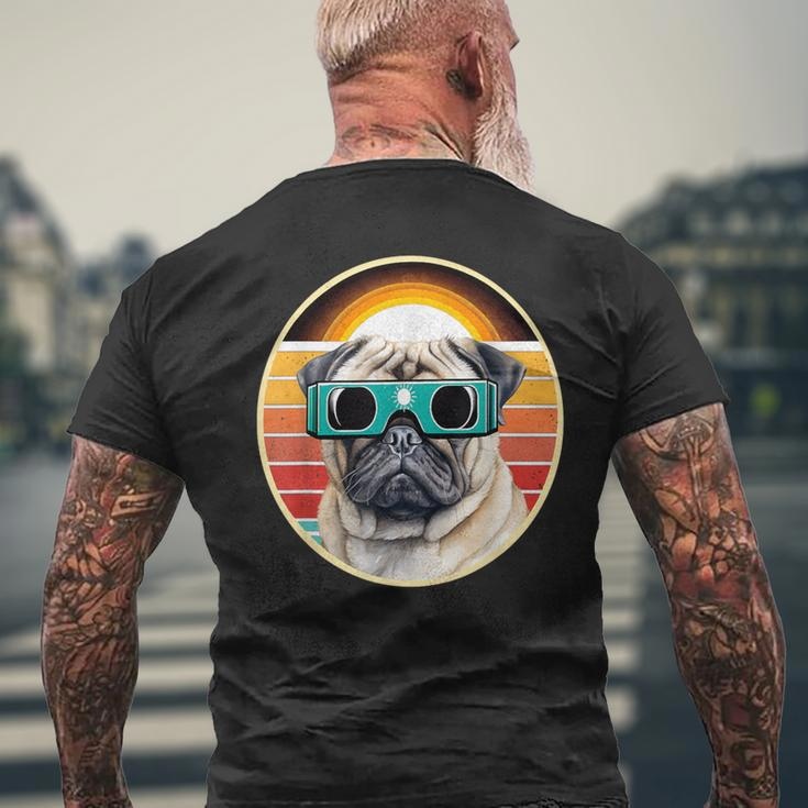 Eclipse Dogs Where Pug Charm Meets Celestial Wonder Men's T-shirt Back Print Gifts for Old Men