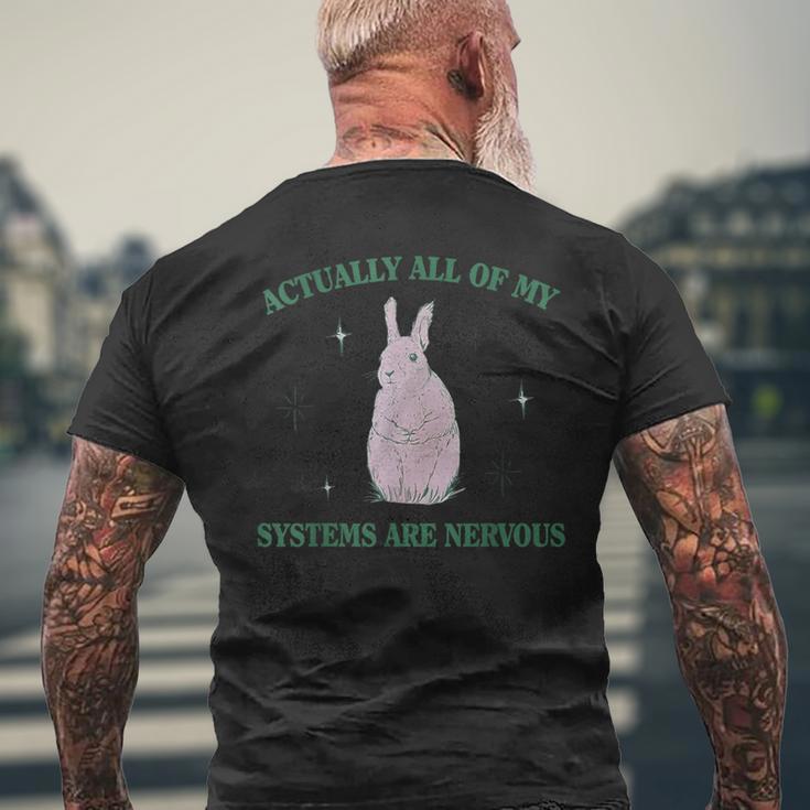 Eigentlich Sind Alle Meine Systeme Nervös Bunny Rabbit T-Shirt mit Rückendruck Geschenke für alte Männer