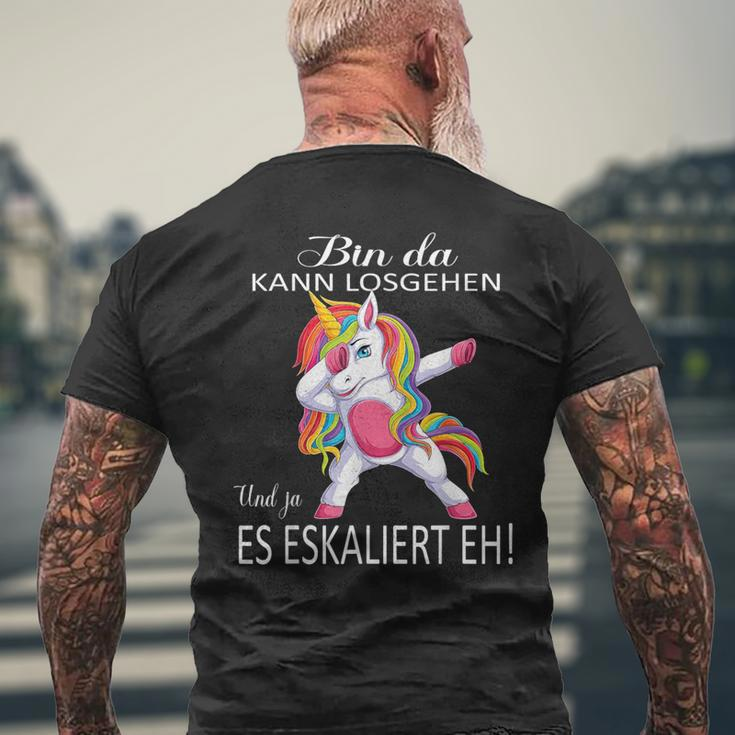 Einhorn Bin Da, Losgehen Kann & Ja Es Escaliert Eh Kurzärmliges Herren-T-Kurzärmliges Herren-T-Shirt Geschenke für alte Männer