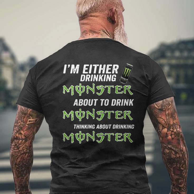 Im Either Drinking Monster About To Drink Monster Mens Back Print T-shirt Gifts for Old Men
