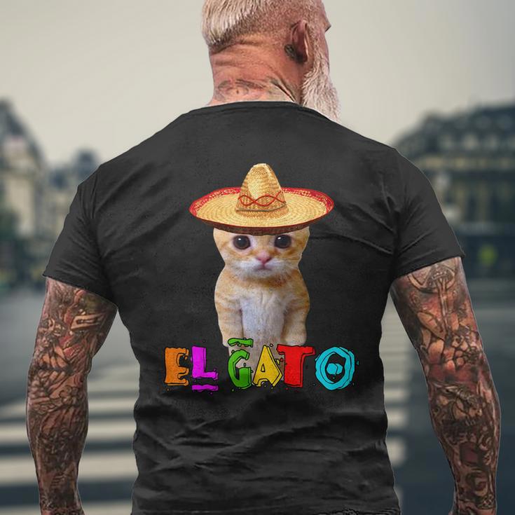 El Gato Meme Mexican Cat Latino Munchkin Kitty Cinco De Mayo Men's T-shirt Back Print Gifts for Old Men