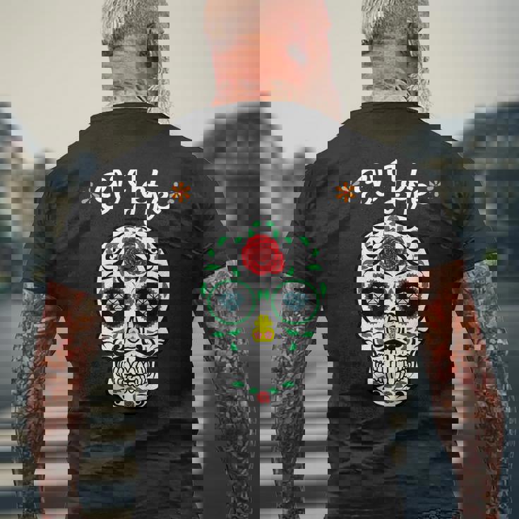 El Jefe Coloré Sucre Calavera Skull Dia De Los Muertos T-shirt imprimé au dos Cadeaux pour les vieillards