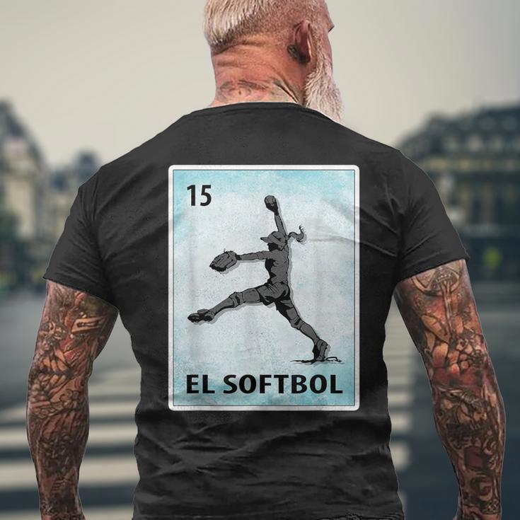 El Softbol Mexican Softball Cards Men's T-shirt Back Print Gifts for Old Men