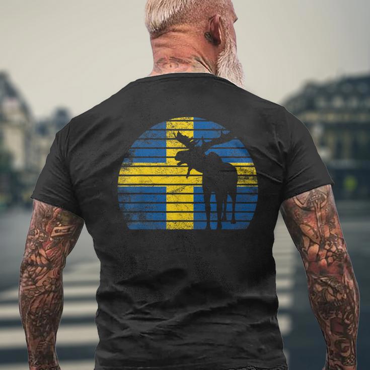 Elch Schwedische Flagge Schwede Skandinavien Schweden T-Shirt mit Rückendruck Geschenke für alte Männer