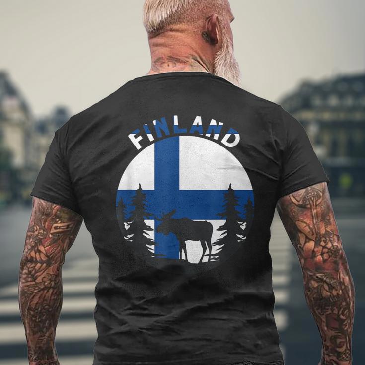 Elch & Waldmotiv Kurzärmliges Herren-T-Kurzärmliges Herren-T-Shirt im Finland-Flaggen Design Geschenke für alte Männer