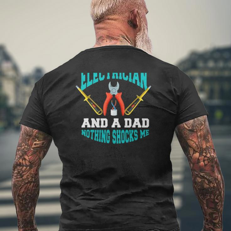 Electrician Dad Screwdriver Pliers Father’S Day Electrician Dad Mens Back Print T-shirt Gifts for Old Men