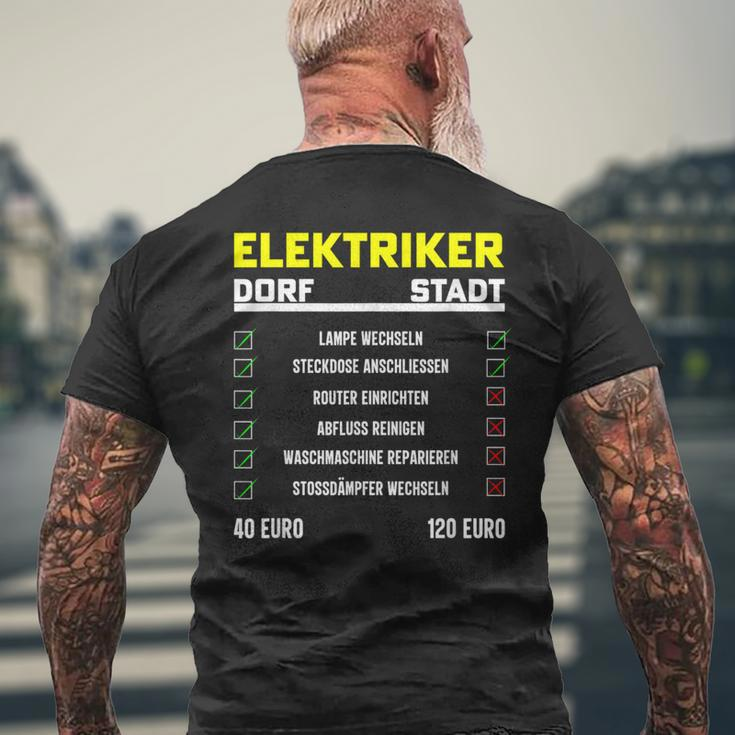 Elektrotechnik Elektroniker Handwerker Elektriker Black T-Shirt mit Rückendruck Geschenke für alte Männer