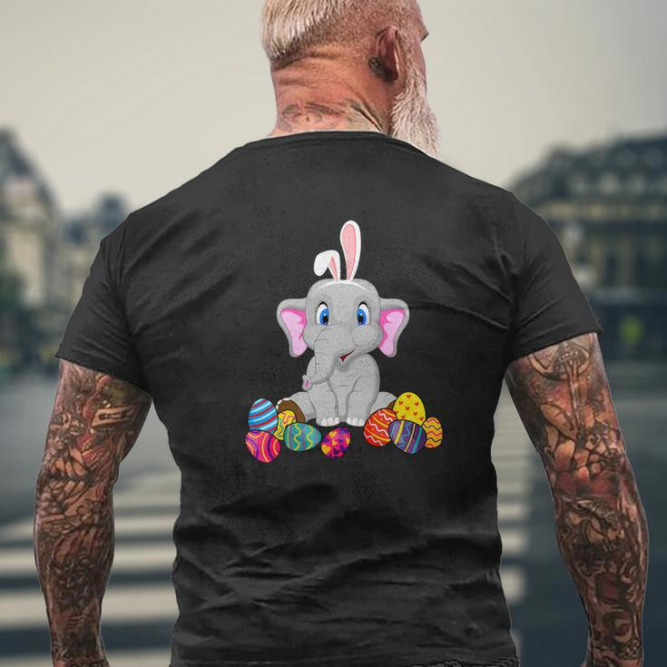 Elephant Bunny Ear With Egg Easter Easter Day Mens Back Print T-shirt Gifts for Old Men