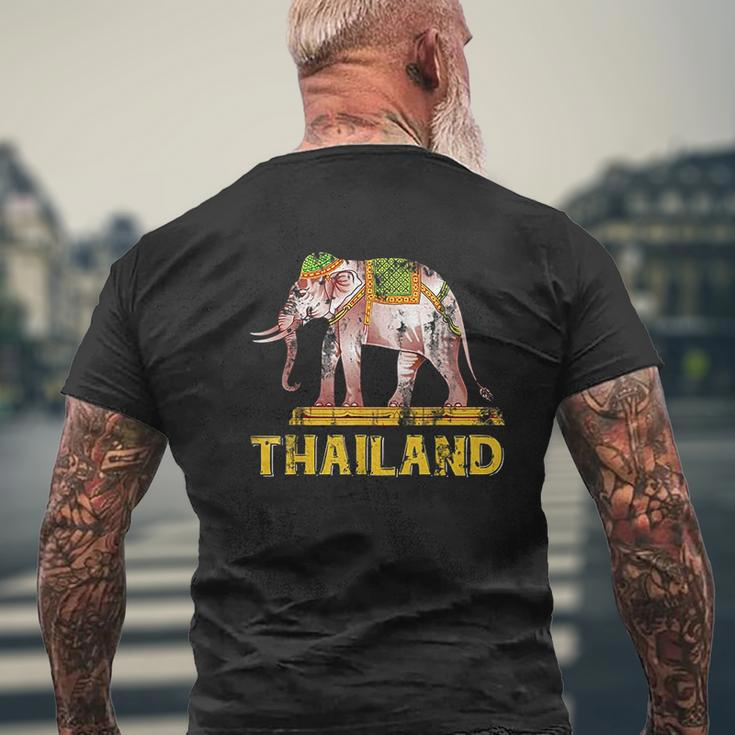 Elephant Thailand Mens Back Print T-shirt Gifts for Old Men