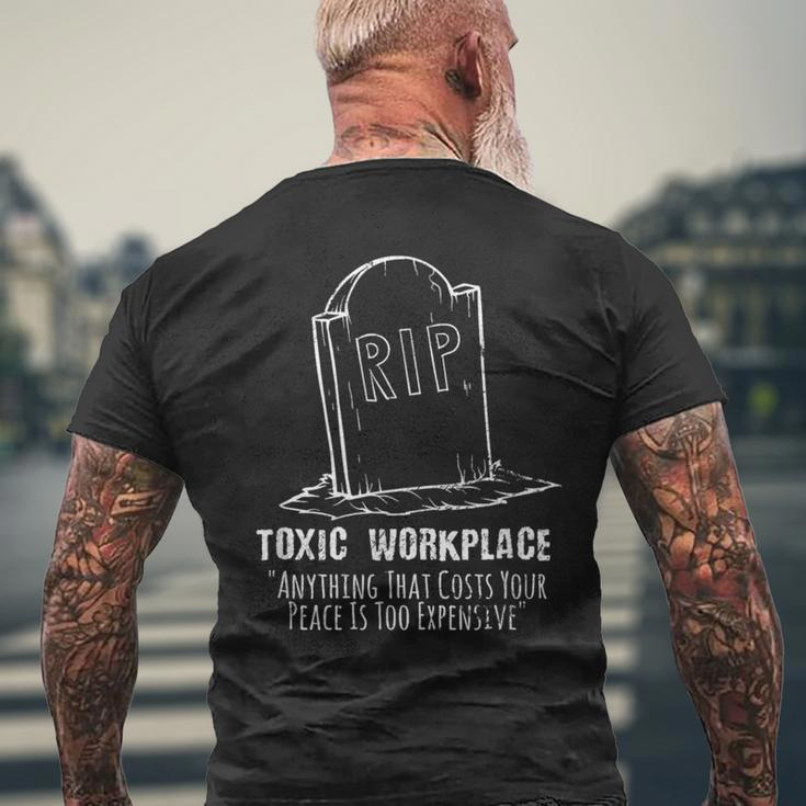 Employment Rest In Peace Job Rip Toxic Workplace Resignation Men's T-shirt Back Print Gifts for Old Men