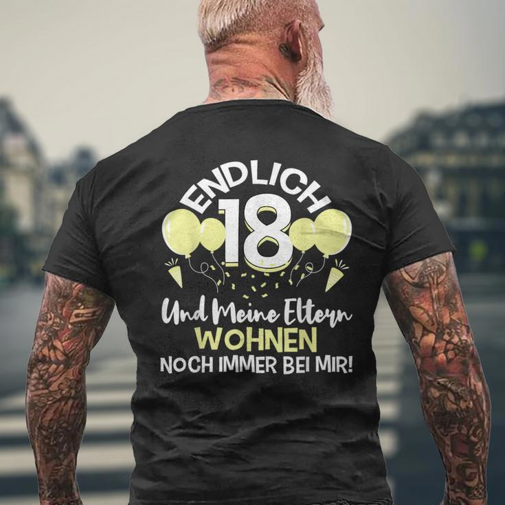 Endlich 18 Meine Eltern Wohnen Immer Bei Mir Slogan T-Shirt mit Rückendruck Geschenke für alte Männer