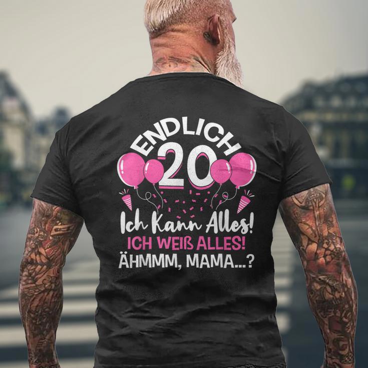 Endlich 20 Geburtstag Ich Kann Alles Ich Weiß Alles T-Shirt mit Rückendruck Geschenke für alte Männer