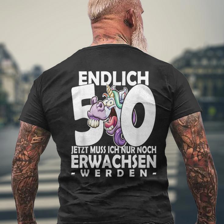 Endlich 50 Jetzt Muss Ich Nur Noch Arwachsenwerden Unicorn S T-Shirt mit Rückendruck Geschenke für alte Männer