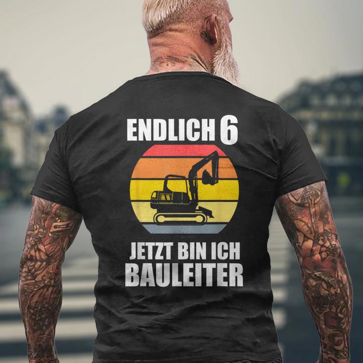 Endlich 6 Builder 6Th Birthday Digger T-Shirt mit Rückendruck Geschenke für alte Männer