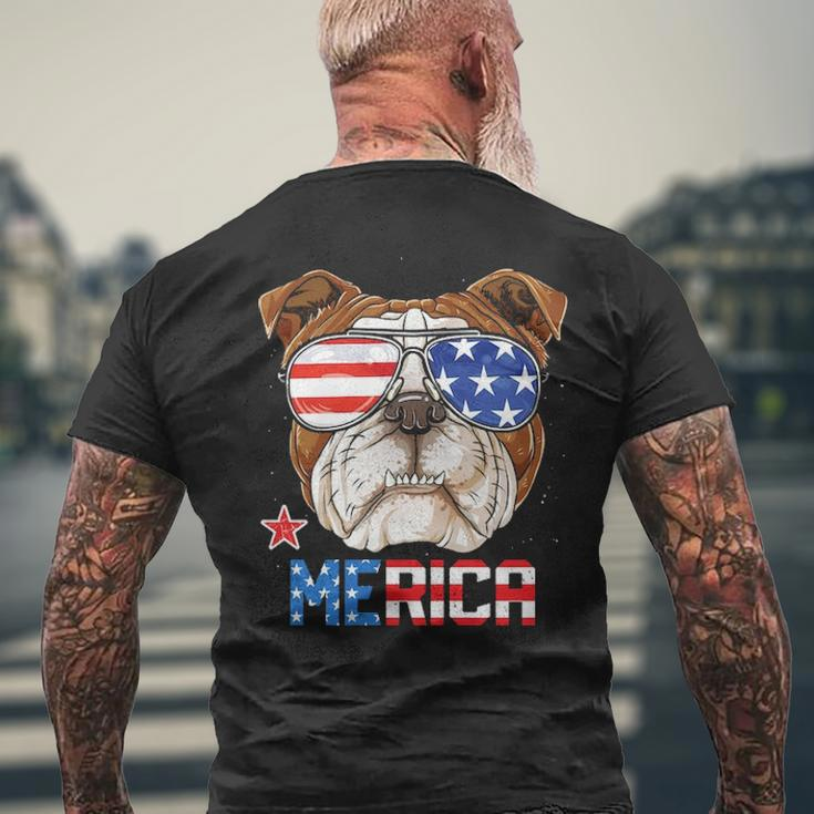 English Bulldog Merica 4Th Of July Men's T-shirt Back Print Gifts for Old Men