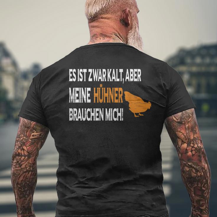 Es Ist Zwar Kalt Aber Meine Hühner Braucht Mich T-Shirt mit Rückendruck Geschenke für alte Männer