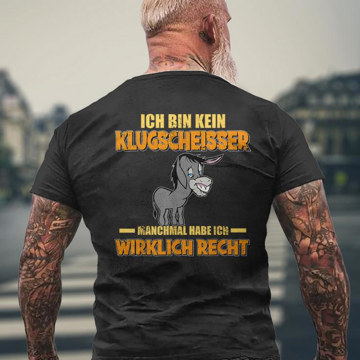 Esel Lustiger Spruch Ich Bin Kein Klugscheißer T-Shirt mit Rückendruck Geschenke für alte Männer