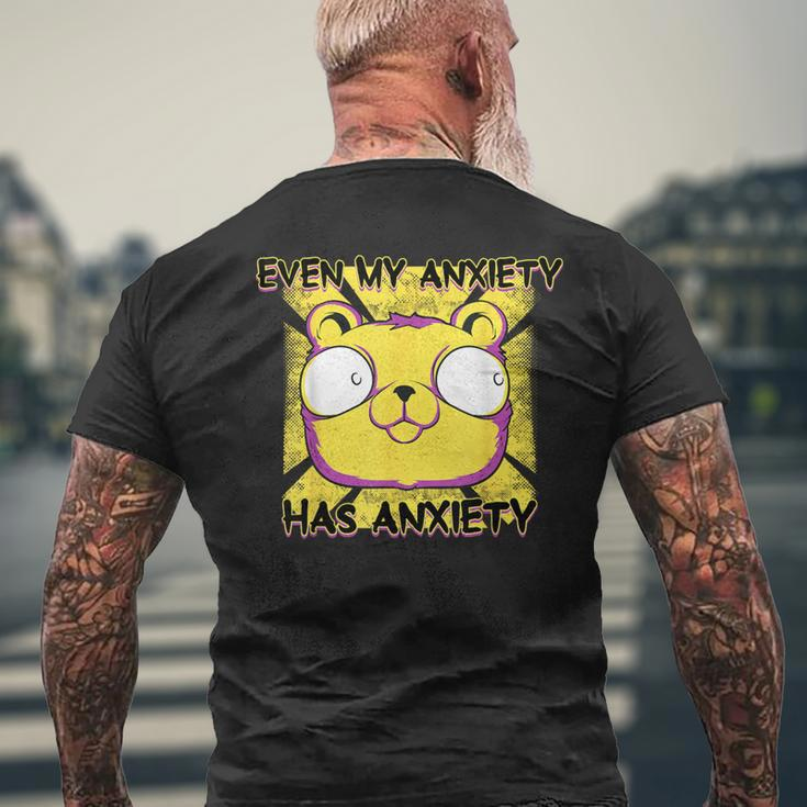 Even My Anxiety Has Anxiety Bear Lovers Introvert Men's T-shirt Back Print Gifts for Old Men