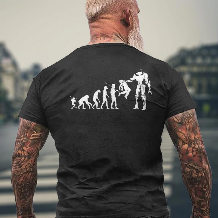 Evolving Future Humans And Robots Dystopian Tech Evolution Men's T-shirt Back Print Gifts for Old Men