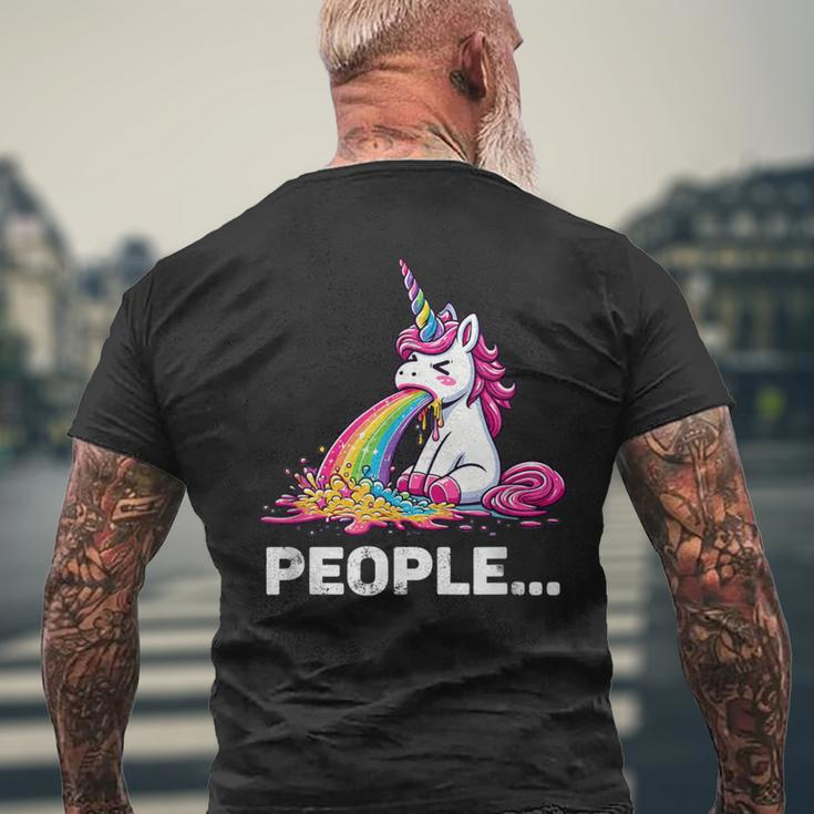Eww People Cute Unicorn Men's T-shirt Back Print Gifts for Old Men