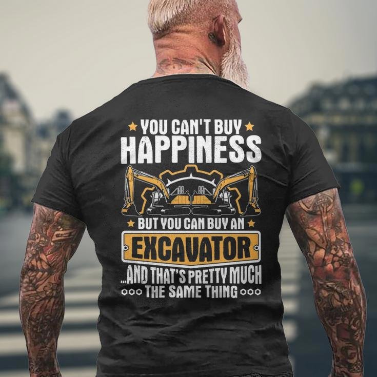 Excavator You Can't Buy Happiness Heavy Equipment Operator Men's T-shirt Back Print Gifts for Old Men