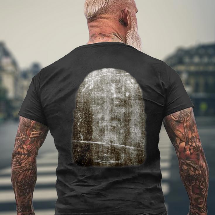 Face Of Our Lord Jesus Christ From The Holy Shroud Of Turin Men's T-shirt Back Print Gifts for Old Men