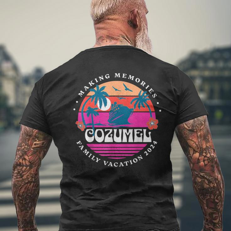 Family Cruise Cozumel Vacay 2024 Souvenir Matching Cruising Men's T-shirt Back Print Gifts for Old Men