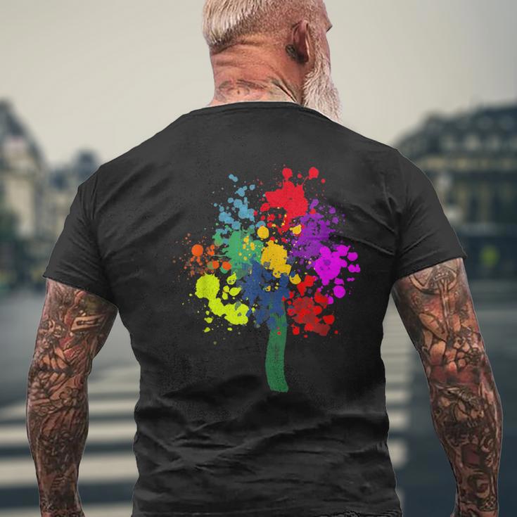 Farbspritzer Lebensbaum Farbsplckse Dress Blocks Paint Splash T-Shirt mit Rückendruck Geschenke für alte Männer