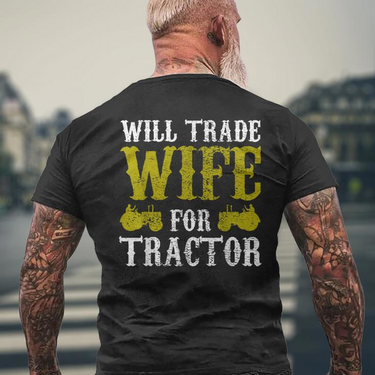 Farmer Tractor Rancher Tractors Lover Vintage Men's T-shirt Back Print Gifts for Old Men