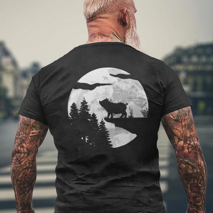 Farmers Pig Full Moon Piglet Pig T-Shirt mit Rückendruck Geschenke für alte Männer