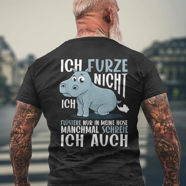 With Fart Hippo Ich Furze Nicht Ich Fuüstere Nur T-Shirt mit Rückendruck Geschenke für alte Männer