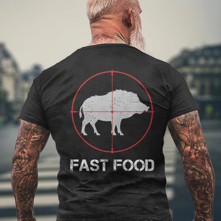 Fast Food Wildschweinjagd Lustige Tierwelt Jäger Papa T-Shirt mit Rückendruck Geschenke für alte Männer