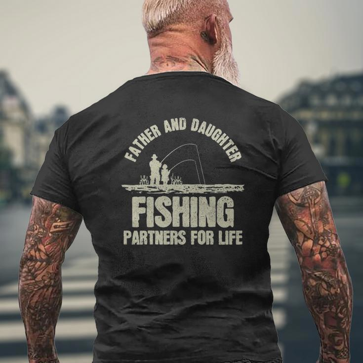 Father & Daughter Fishing Partners Father's Day Mens Back Print T-shirt Gifts for Old Men