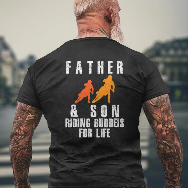 Father & Son Riding Buddies Dirt Bike Motocross Mens Back Print T-shirt Gifts for Old Men